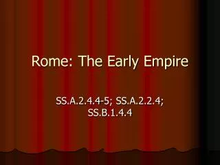 Rome: The Early Empire