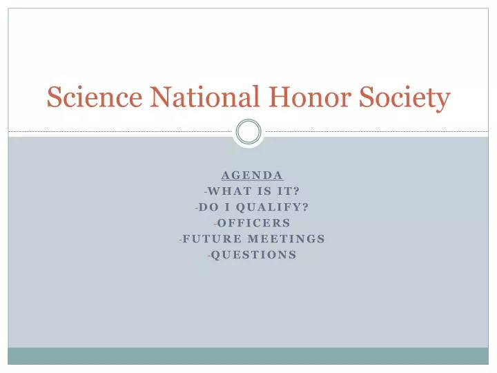 science national honor society