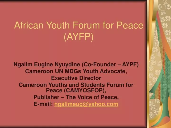 african youth forum for peace ayfp