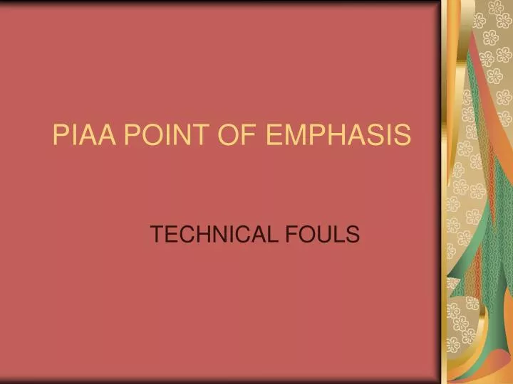 piaa point of emphasis