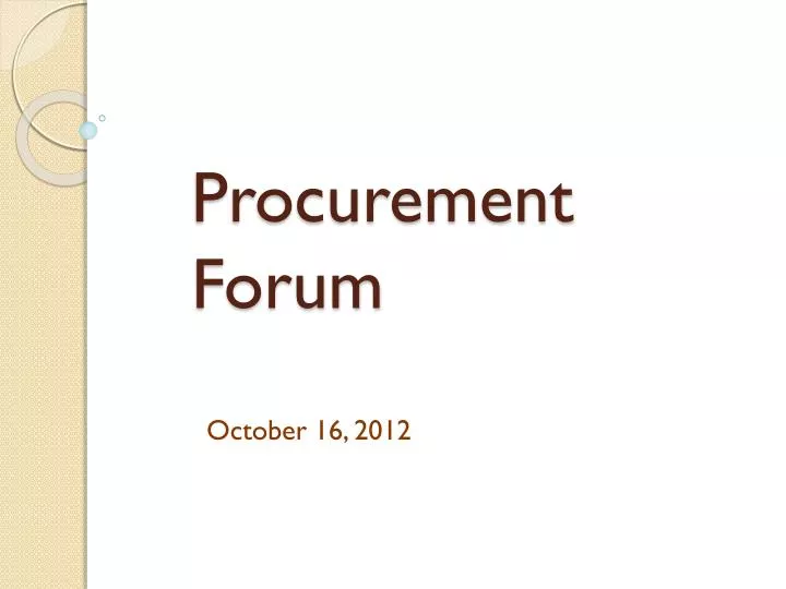 procurement forum