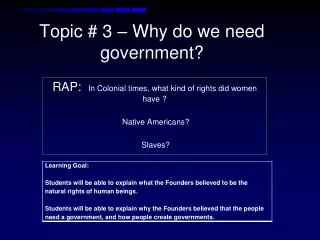 topic 3 why do we need government