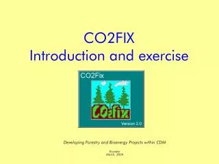 CO2FIX Introduction and exercise