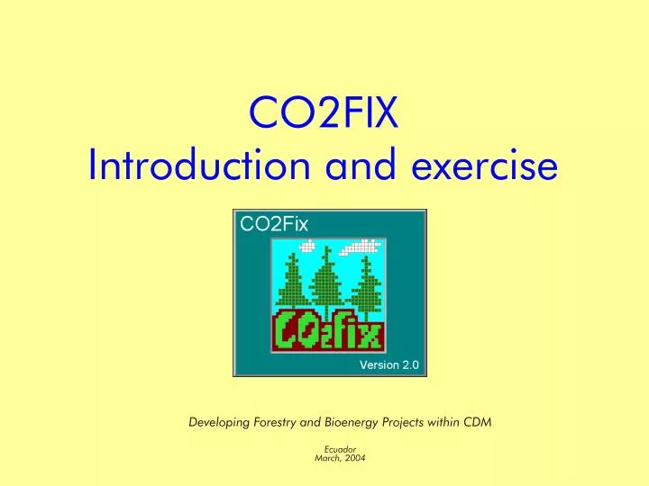 co2fix introduction and exercise