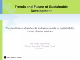 Trends and Future of Sustainable Development