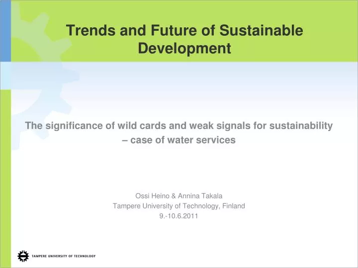 trends and future of sustainable development