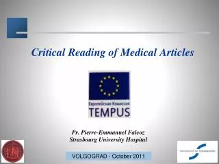 Critical Reading of Medical Articles