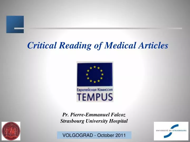 critical reading of medical articles