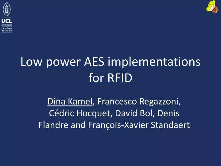 low power aes implementations for rfid