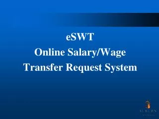 eSWT Online Salary/Wage Transfer Request System