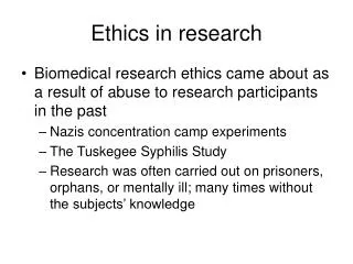 Ethics in research