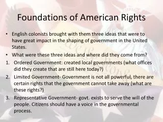 Foundations of American Rights