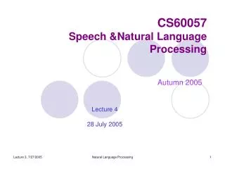 CS60057 Speech &amp;Natural Language Processing