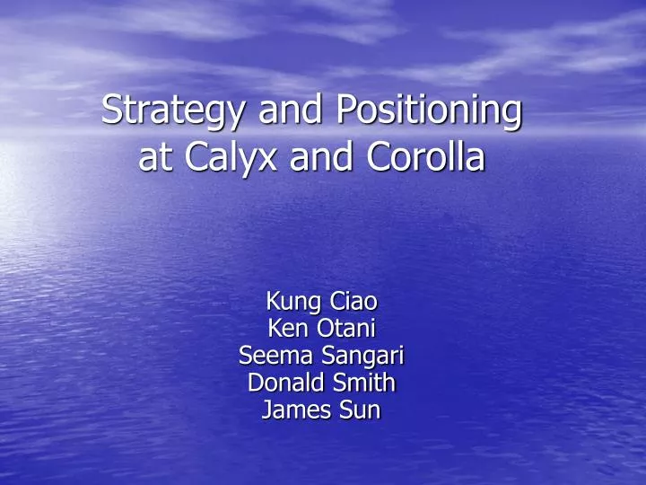 strategy and positioning at calyx and corolla