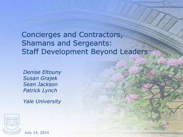concierges and contractors shamans and sergeants staff development beyond leaders