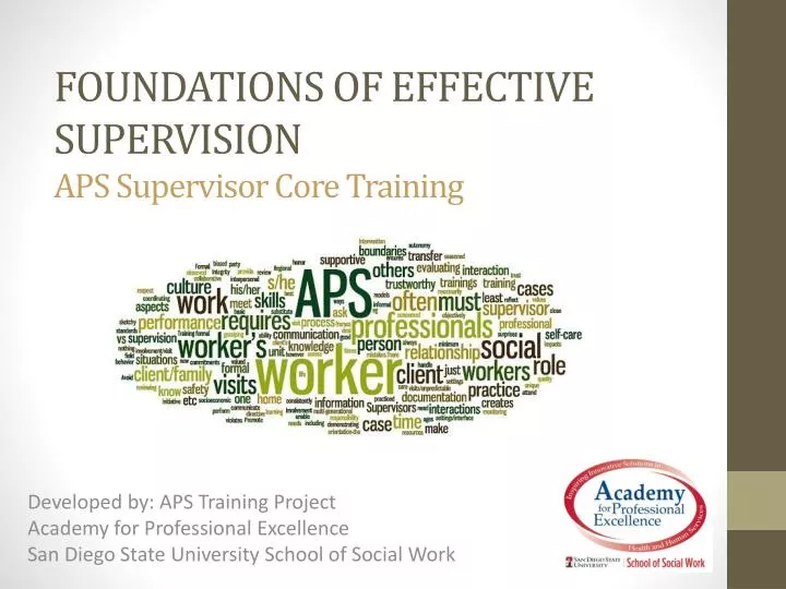 foundations of effective supervision aps supervisor core training