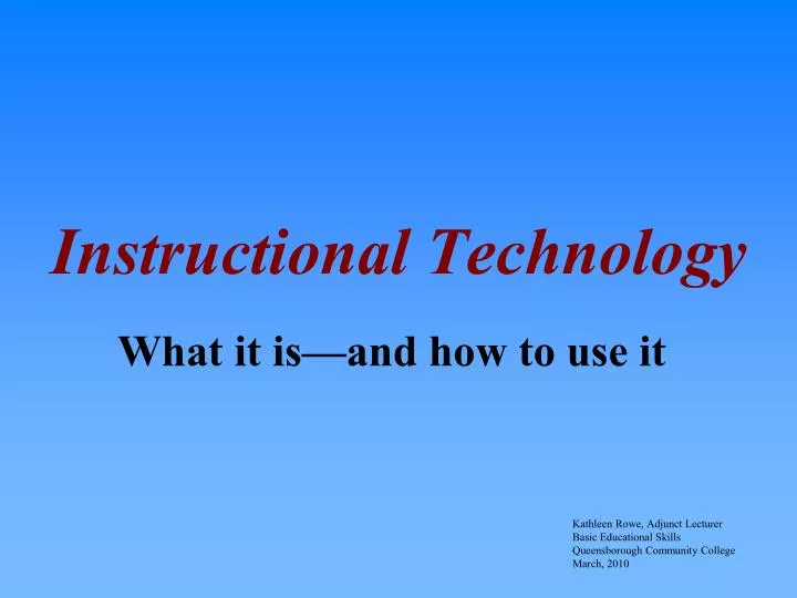 instructional technology