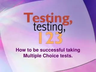 how to be successful taking multiple choice tests