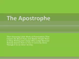 The Apostrophe