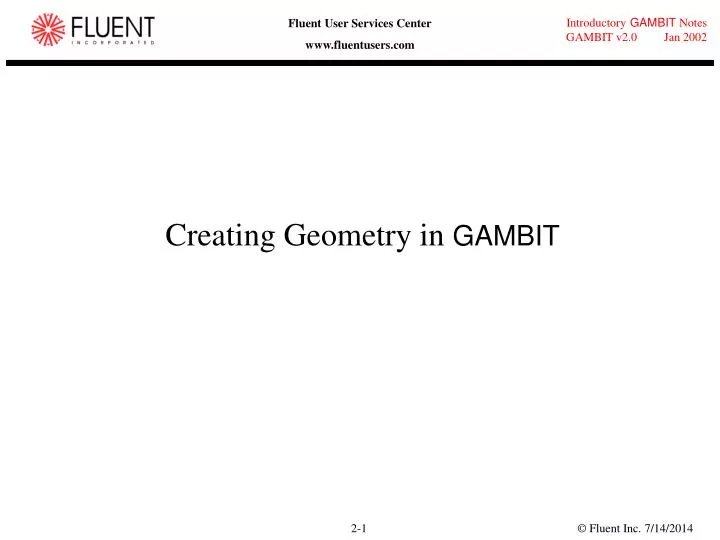 creating geometry in gambit