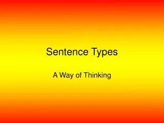 Sentence Types