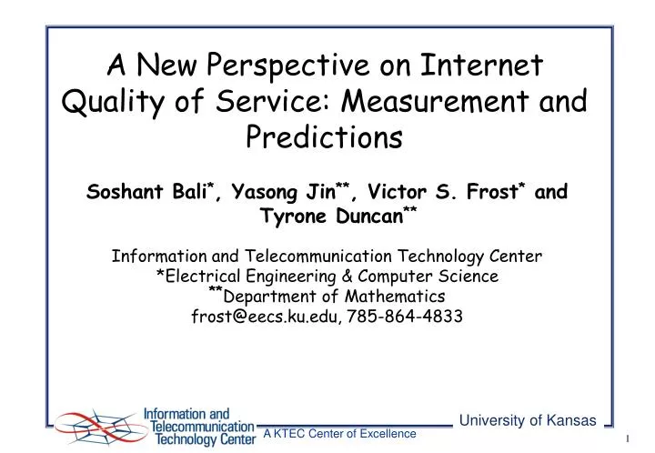 a new perspective on internet quality of service measurement and predictions