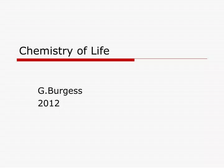 chemistry of life