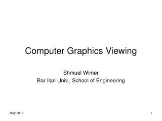 Computer Graphics Viewing