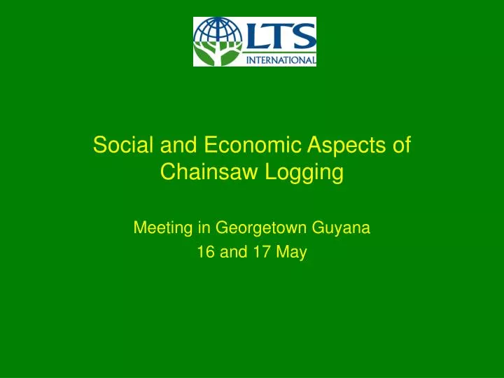 social and economic aspects of chainsaw logging