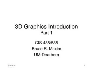 3D Graphics Introduction Part 1