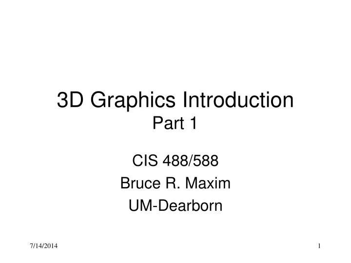 3d graphics introduction part 1