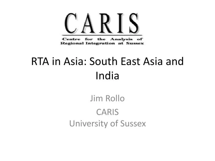 rta in asia south east asia and india