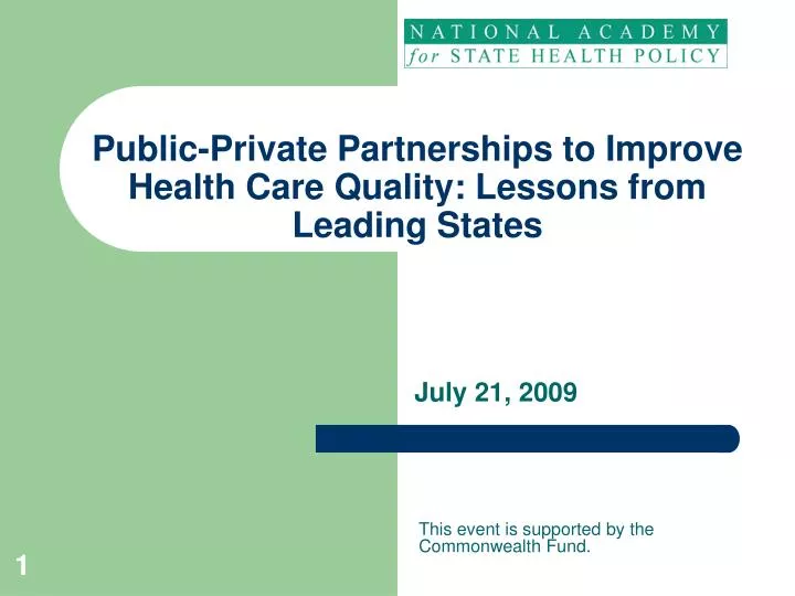 public private partnerships to improve health care quality lessons from leading states