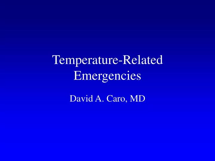 temperature related emergencies