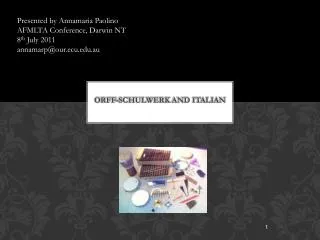 Orff- Schulwerk and Italian
