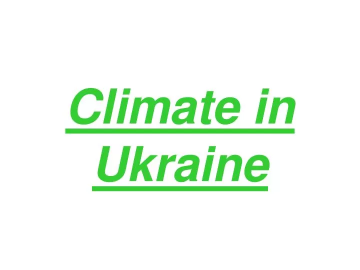 climate in ukraine
