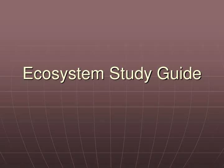 ecosystem study guide