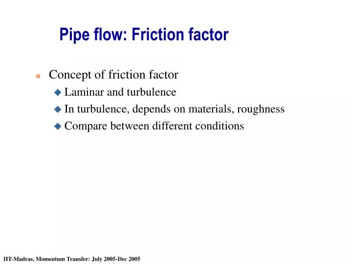 pipe flow friction factor