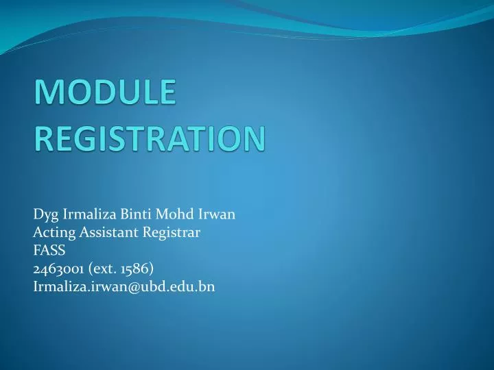 module registration