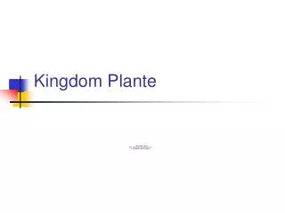 Kingdom Plante