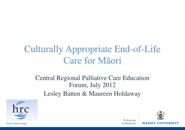 culturally appropriate end of life care for m ori