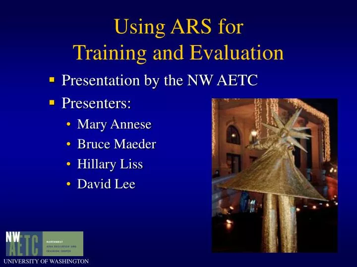 using ars for training and evaluation