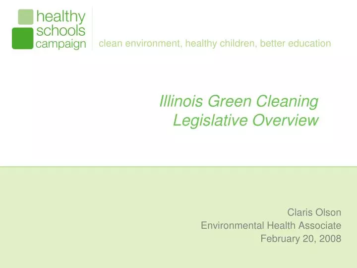 illinois green cleaning legislative overview