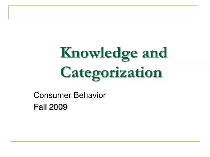 knowledge and categorization