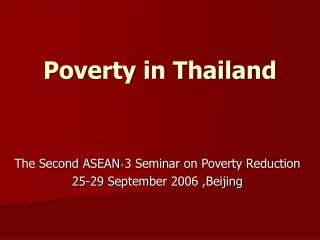 Poverty in Thailand