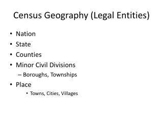 Census Geography (Legal Entities)