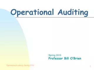 Operational Auditing