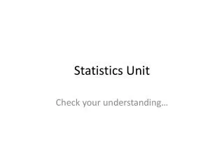 Statistics Unit