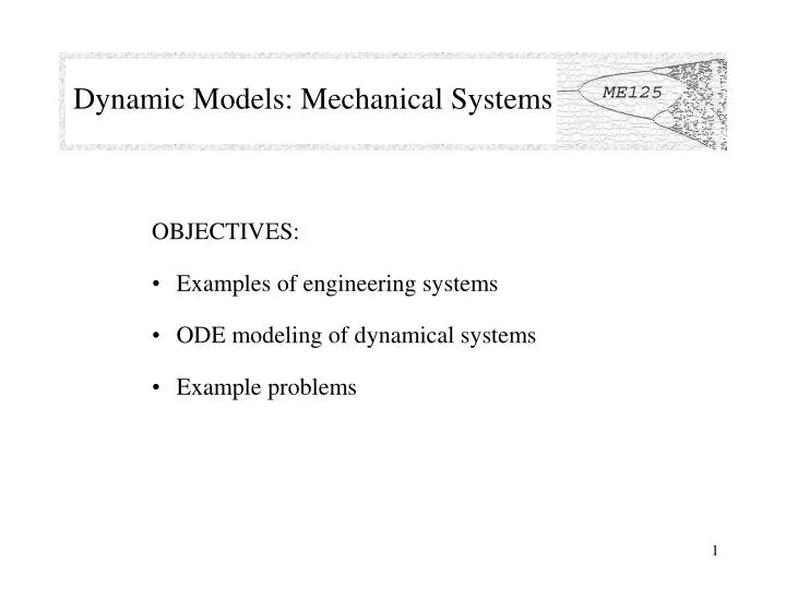 dynamic models mechanical systems