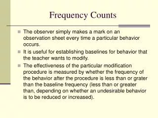 Frequency Counts